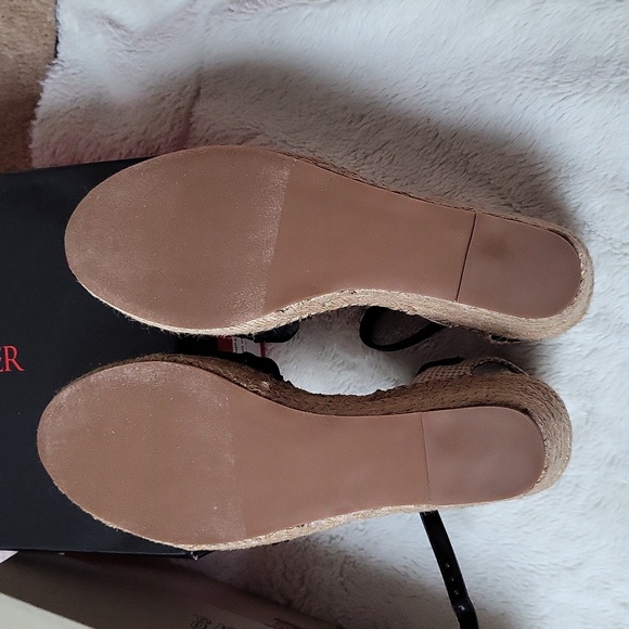 Jeanne Beker Black Lace Espadrille Wedges Size 8! NIB! - Picture 6 of 7